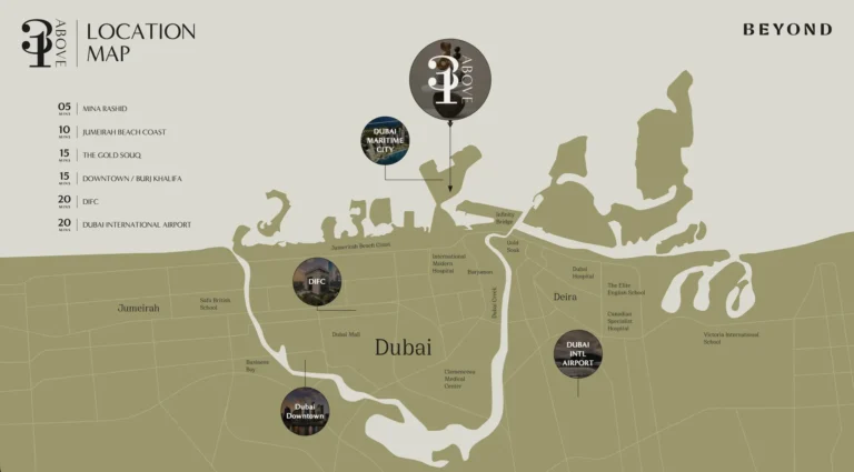 Location map, 31 Above, Dubai Maritime City (Beyond Developments image)