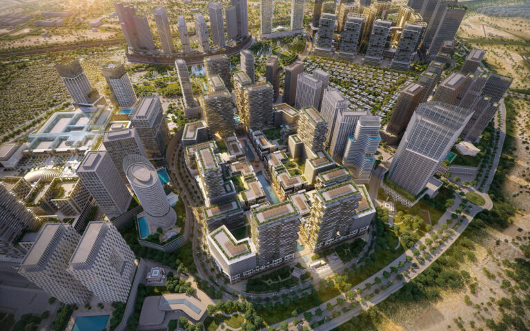 Street-level render of the Azizi Milan community, Azizi Milan 1, Dubailand (Azizi Developments image)