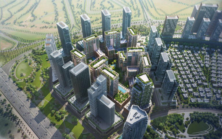 Wellness district render of the Azizi Milan community, Azizi Milan 1, Dubailand (Azizi Developments image)