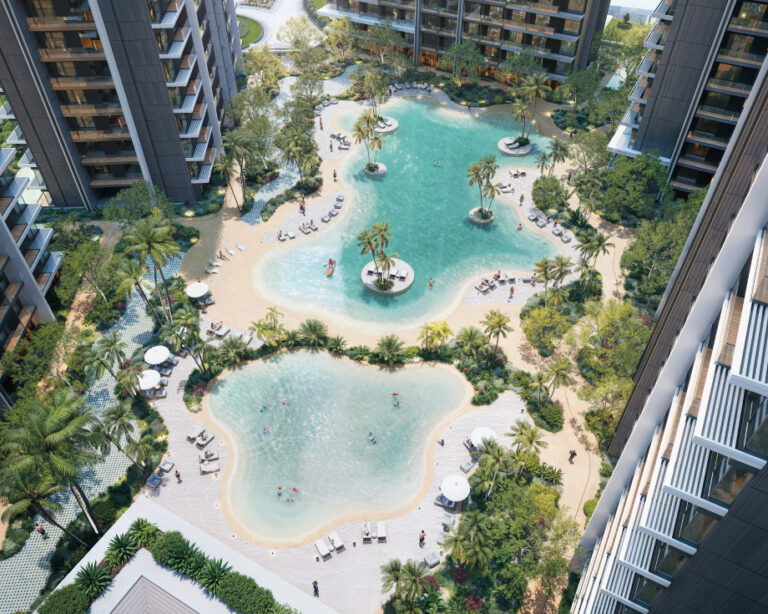 Swimming pool render, Azizi Milan Heights, Azizi Milan, Dubailand (Azizi Developments image)