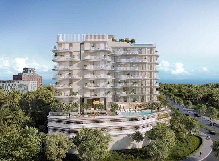 Building exterior with pool, Beach Walk 4 by Imtiaz, Dubai Islands (Imtiaz Developments image)