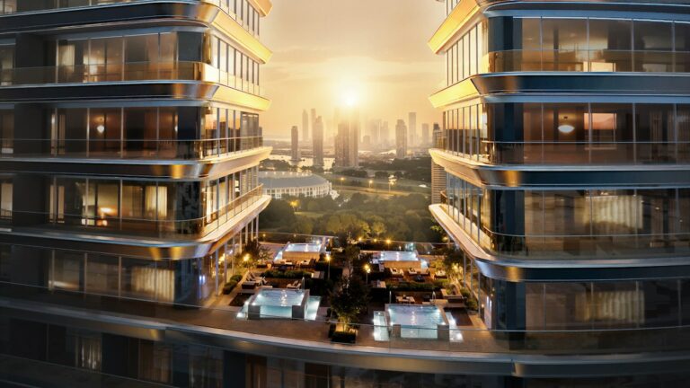 Amenity area, Binghatti Skyterraces, Motor City (Binghatti image)