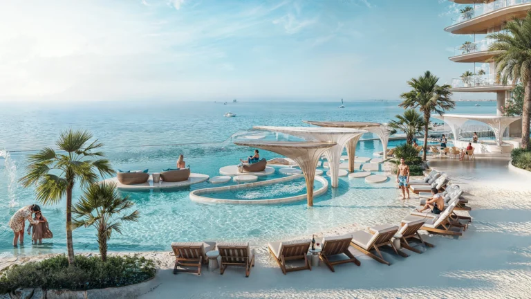 Breez Lagoon pool, Breez, Dubai Maritime City (Danube Properties image)