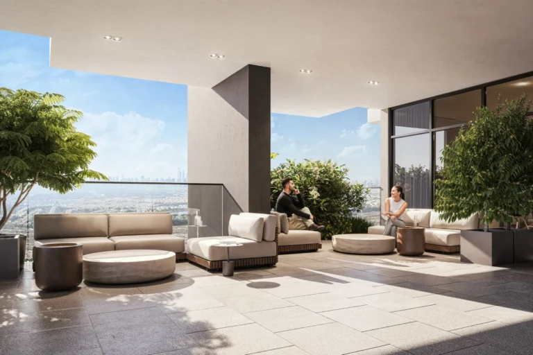 Exterior render, second view, ELAR1S RISE, Jumeirah Village Triangle (Object 1 image)