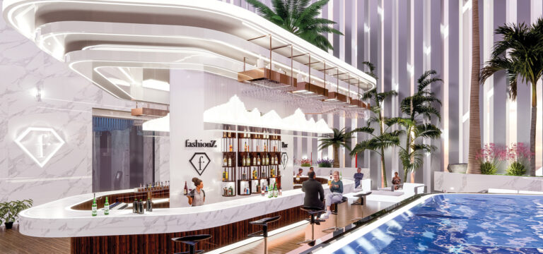 Rooftop pool lounge, Fashionz, Jumeirah Village Triangle (Danube Properties image)
