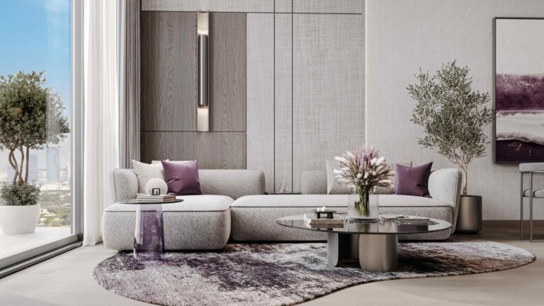 Apartment living room, Le Blanc by Imtiaz, Dubailand Residence Complex (Imtiaz Developments image)