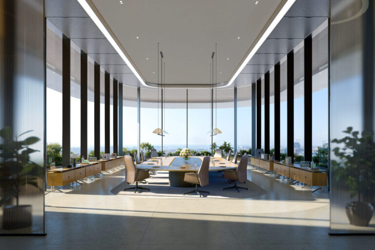 Developer rendering of the business centre, Lumena by Omniyat, Business Bay (Omniyat image)