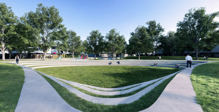 Tree-lined walking paths and lawns, Masaar 3, Al Ruwaidat, Sharjah (Arada image)