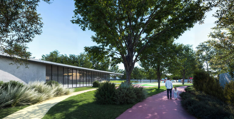 Shaded cycling and jogging track through the green spine, Masaar 3, Al Ruwaidat, Sharjah (Arada image)