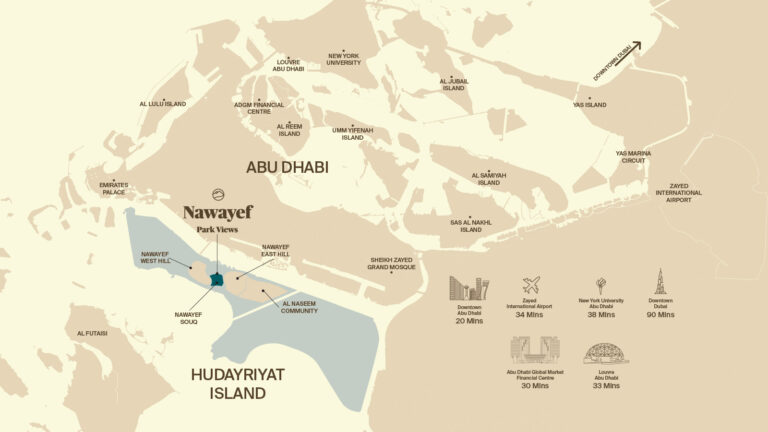 Site map, Nawayef Park Views, Hudayriyat Island (Modon image)