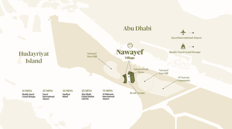 Location map, Nawayef Village, Hudayriyat Island (Modon image)