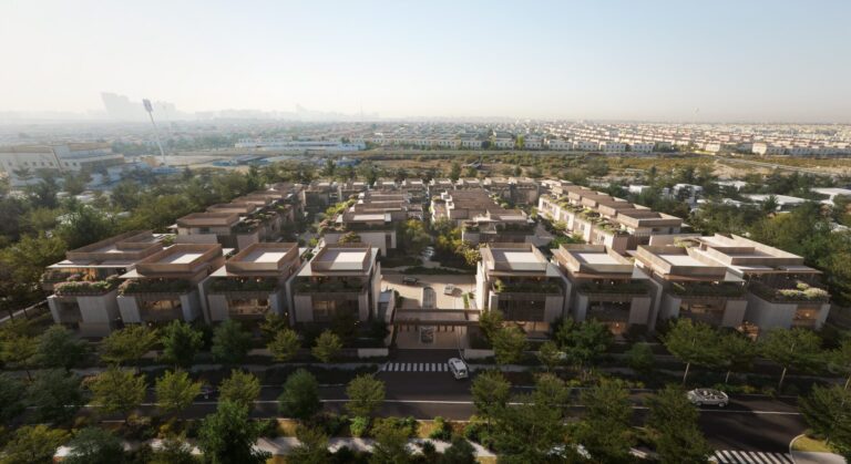 Aerial view of the villas, Numa Reserve, Meydan District 11 (Mirfa IBC image)