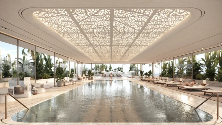 Developer rendering of the linked towers, Orla, Dorchester Collection, Palm Jumeirah (Omniyat image)