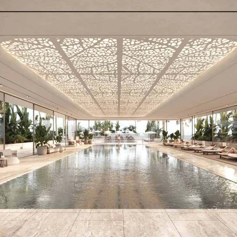 Developer rendering of the indoor lap pool, Orla, Dorchester Collection, Palm Jumeirah (Omniyat image)