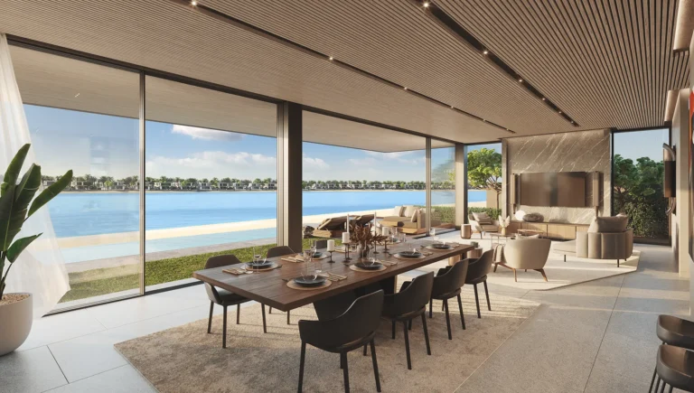 Beach Collection villa living and dining room, Palm Jebel Ali Frond A villas, Palm Jebel Ali (Nakheel image)