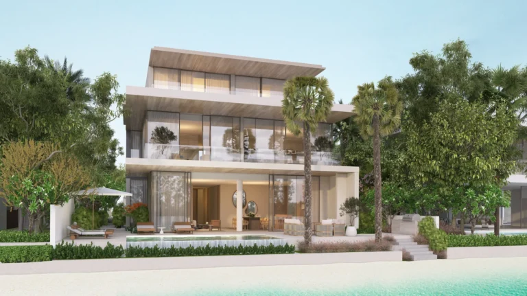 Wave Crest villa exterior from the beach, Palm Jebel Ali Fronds B, C, D, E and F, Palm Jebel Ali (Nakheel image)
