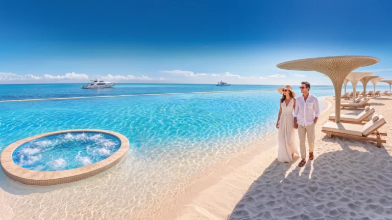 Beach lagoon pool, Shahrukhz Residences, Dubai Maritime City (Danube Properties image)
