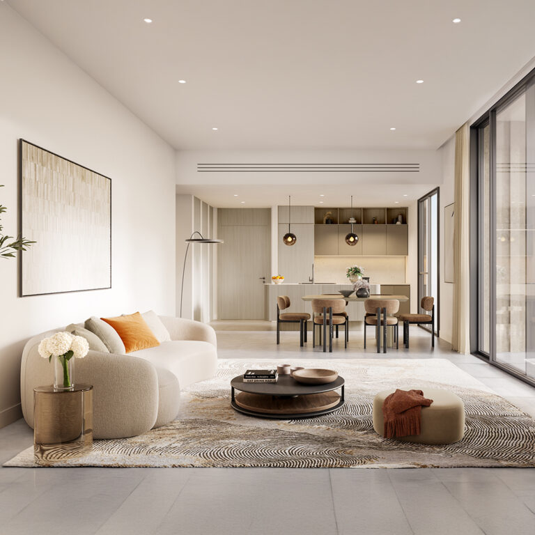 Living room render, Tara Park, Al Reem Island (Modon image)