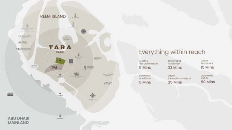 Location map, Tara Park, Al Reem Island (Modon image)