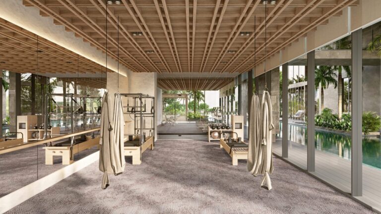 Yoga area render, The Highgrove, Meydan Horizon, MBR City (Ellington Properties image)