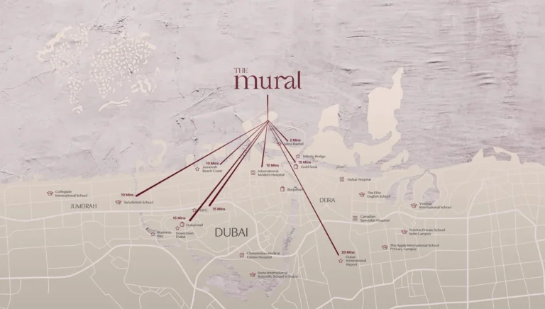 Location map, The Mural, Dubai Maritime City (Beyond Developments image)