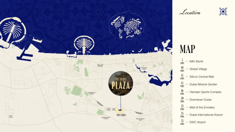 Location map, The Yards Plaza, City of Arabia (Beyond Developments image)