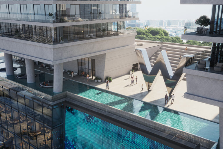 Podium swimming pool, W Residences Dubai Harbour, Dubai Harbour (Arada image)