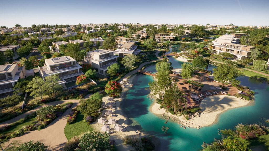 Exterior render of the community, The Acres, Dubailand (Meraas image)