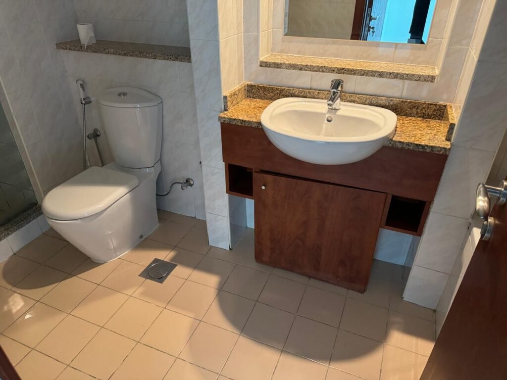 Bathroom vanity before the renovation, Lake Terrace, JLT