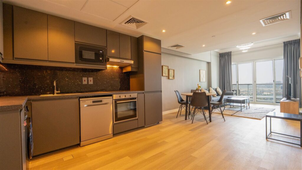 Kitchen before the renovation, Lake View Tower, JLT