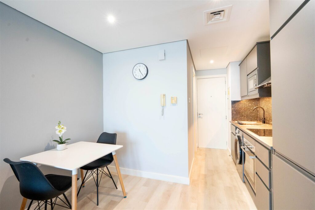 Dining and kitchen after the renovation, Lake View Tower, JLT