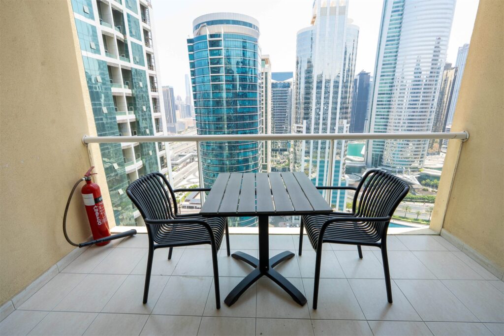 Balcony after the renovation, Lake View Tower, JLT