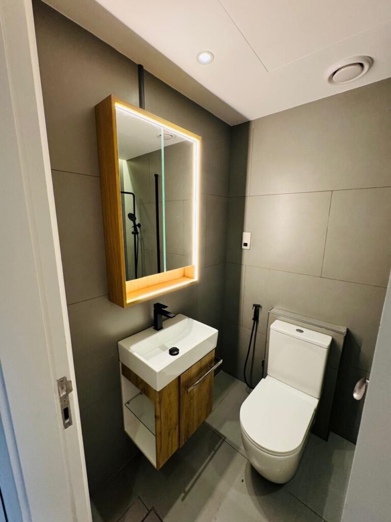 Bathroom after the renovation, Lake View Tower, JLT