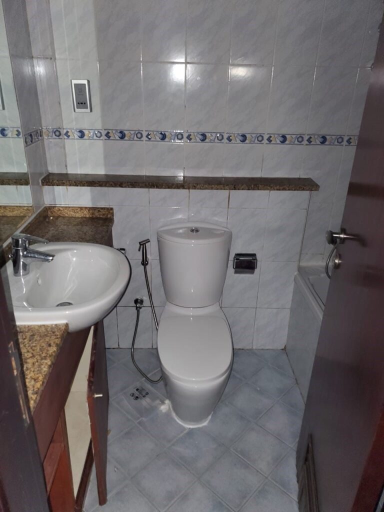 Bathroom before the renovation, Lake View Tower, JLT