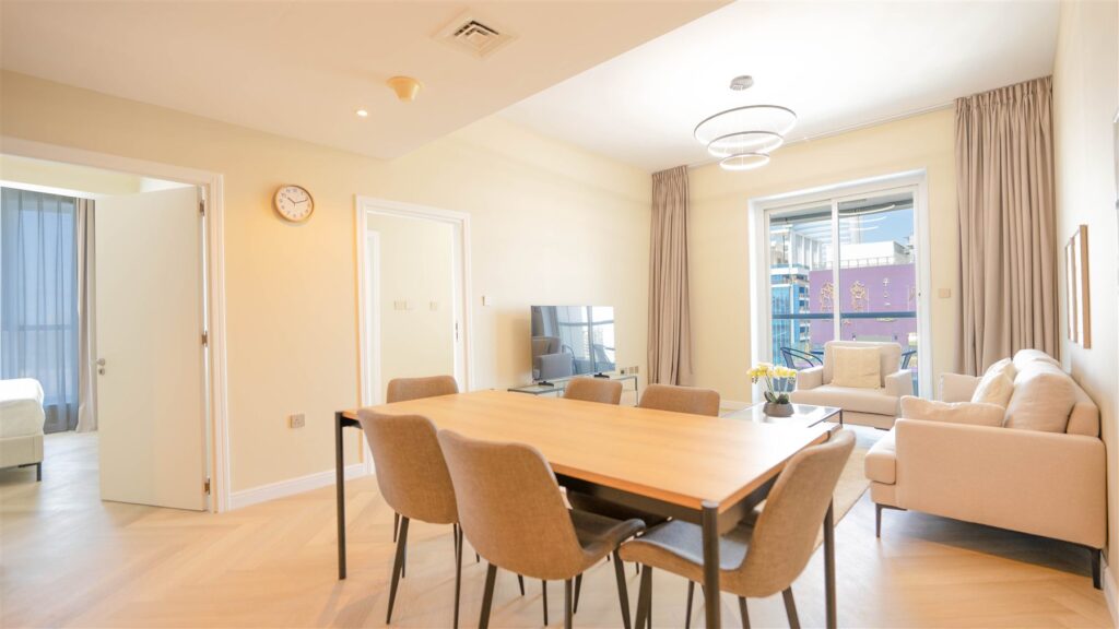 Dining and living after the renovation, Preatoni Tower, JLT