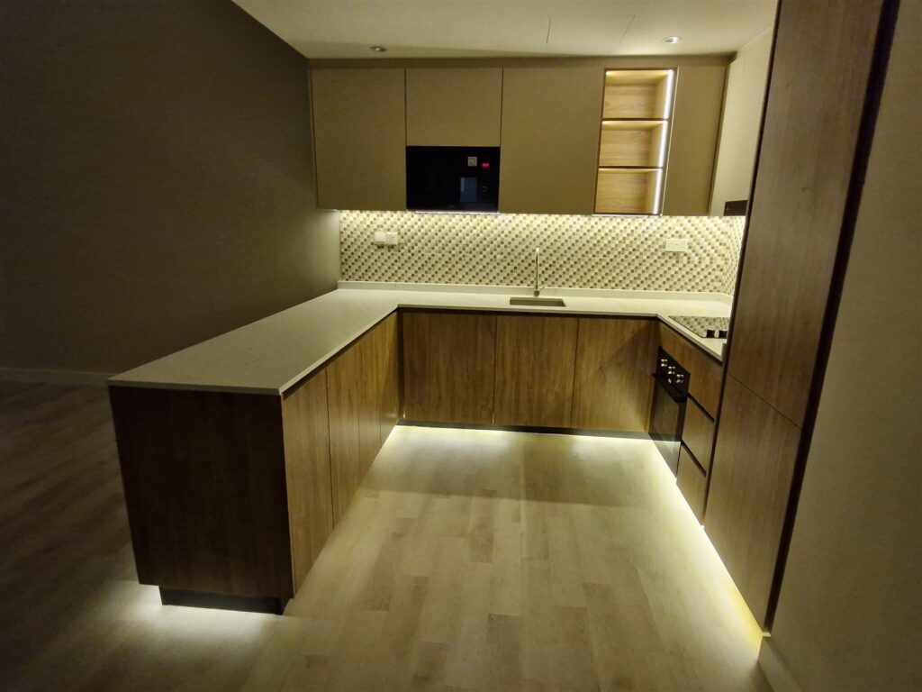 Kitchen lighting after the renovation, Remraam, Dubailand