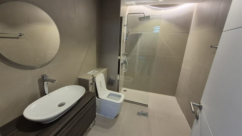 Shower room after the renovation, The Torch, Dubai Marina