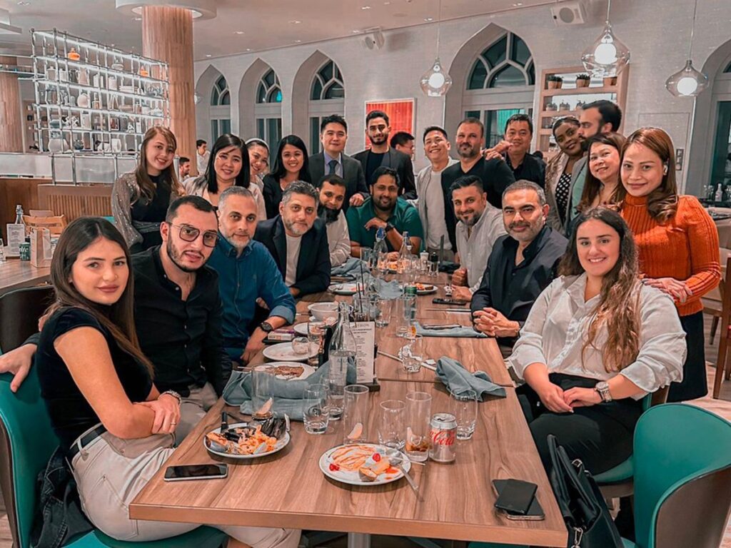 The Live Dubai team at dinner together